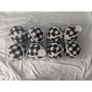 8 Plaid Ball Ornaments